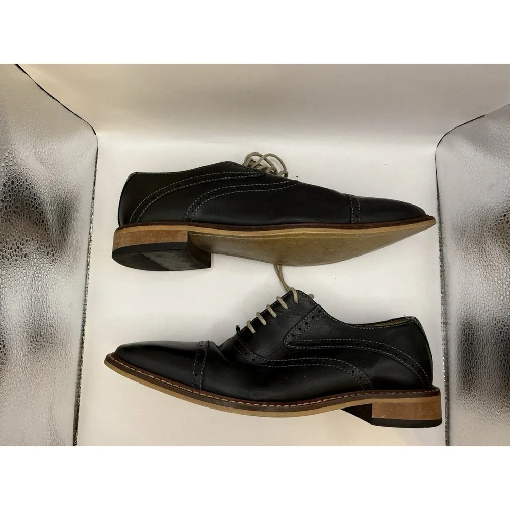 Giorgio Brutini Men's Black Leather Oxford Dress Shoes Size‎ 9M Made in India